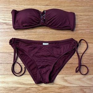 Maroon Two Piece Bikini Set